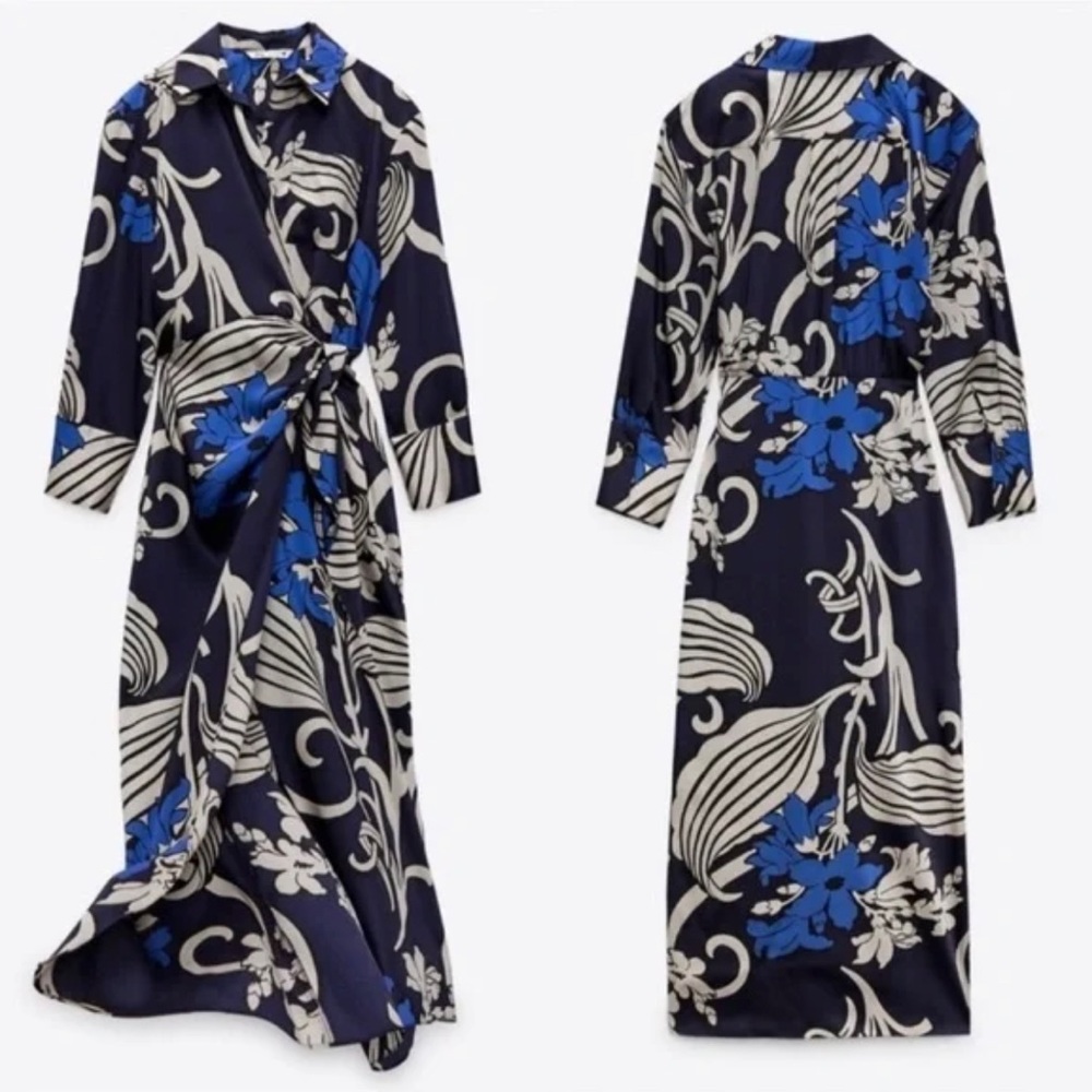 ZARA PRINTED SHIRT DRESS - Picture 6 of 11
